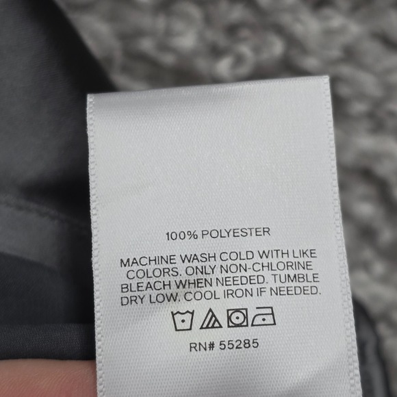 Express Portofino Shirt Womens‎ Medium Gray Satin Polyester Button Up Office - Picture 7 of 14